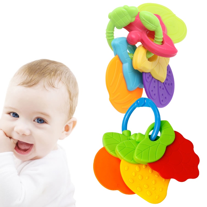 Mary Mainan Teether Bentuk Buah Bahan Silikon Untuk Bayi