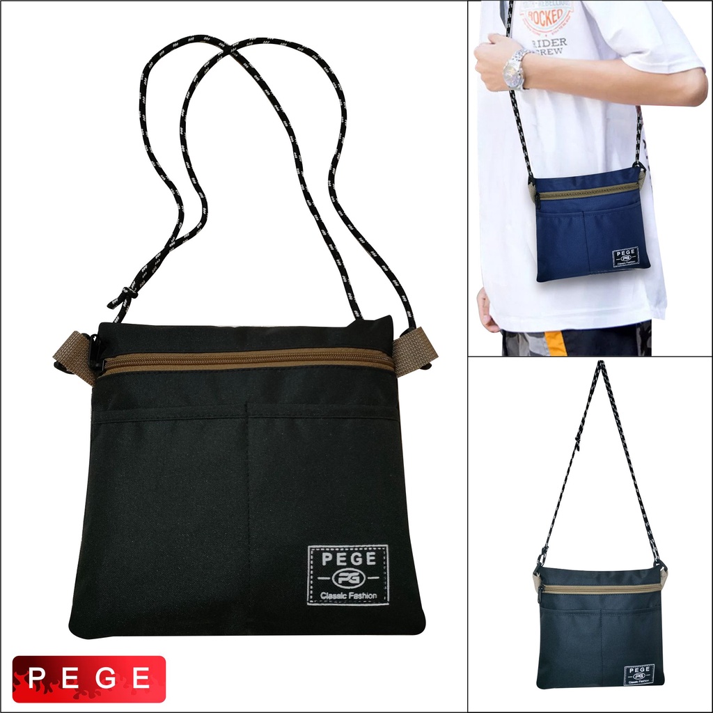 Tas Slingbag Pria Unisex Slempang Bahu PEGE Bisa Dipakai Sehari hari - PG 8911