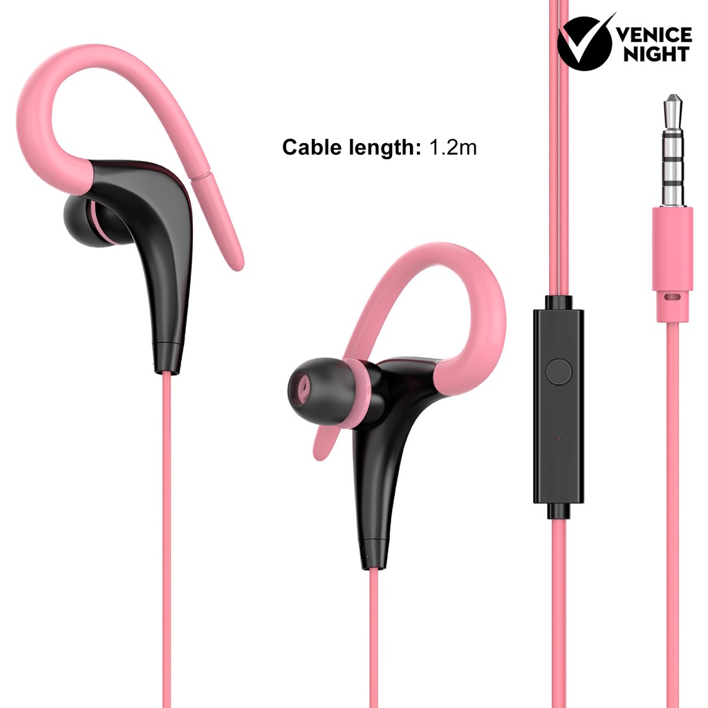 (VNEP) (Berkabel) Headset Earphone Kait Telinga Stereo Noise Reduction Nyaman Jack 3.5mm Untuk Calling