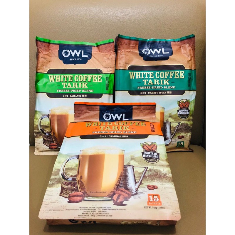 (COD) owl white cofee/kopi owl tarik 3 in 1 import ( ada 3 rasa variant ) Berkualitas