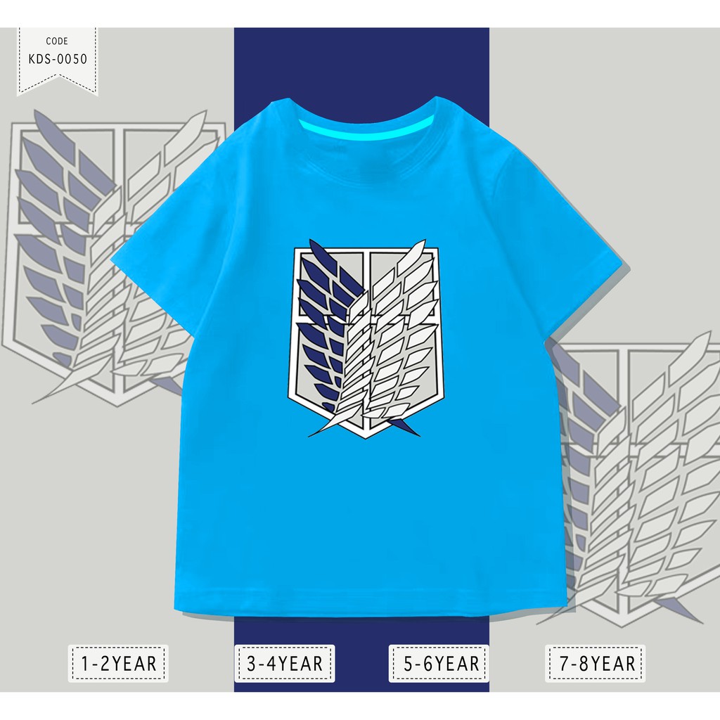 KAOS ANAK-ANAK COWOK / CEWEK / BAHAN COMBED 24S / T-SHIRT KIDS / SCOUT REGIMENT ATTACK ON TITAN