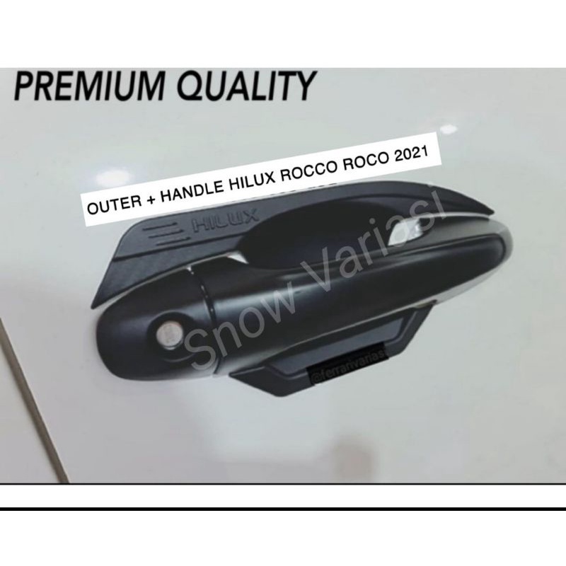 Paket Outer Handle Tank Cover All New Hilux Rocco Premium hitam dop doff