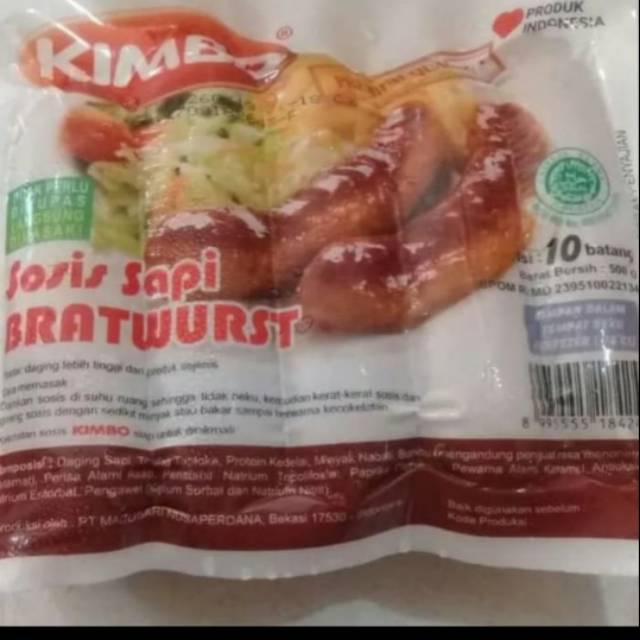 

Sosis sapi kimbo mini bratwurst rasa original 500 gr isi 10 pcs