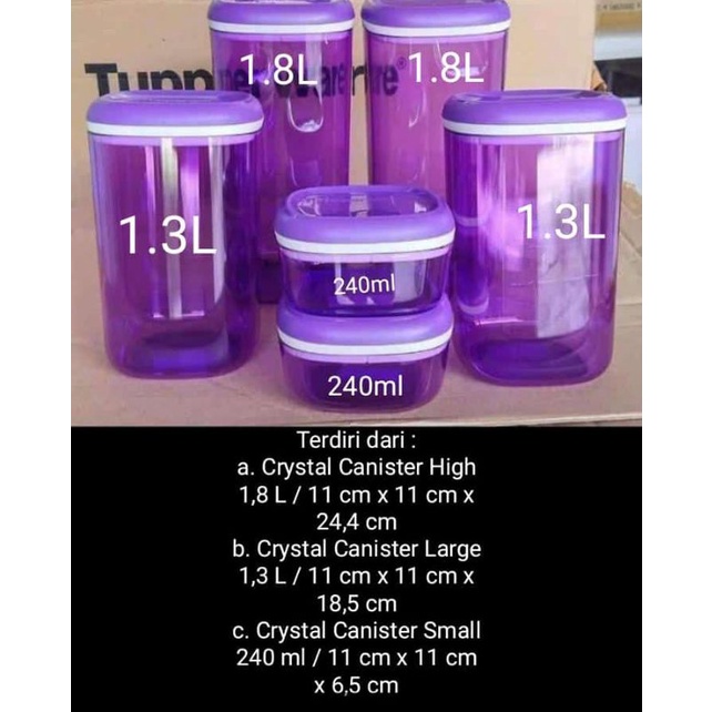 TUPPERWARE TOPLES Crystal canister set