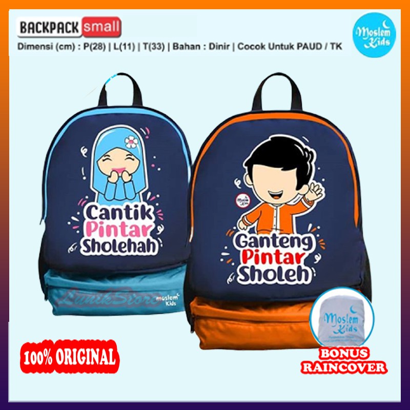  GRATIS RAINCOVER Moslem Kids Tas  Sekolah  Anak  Paud TK SD 