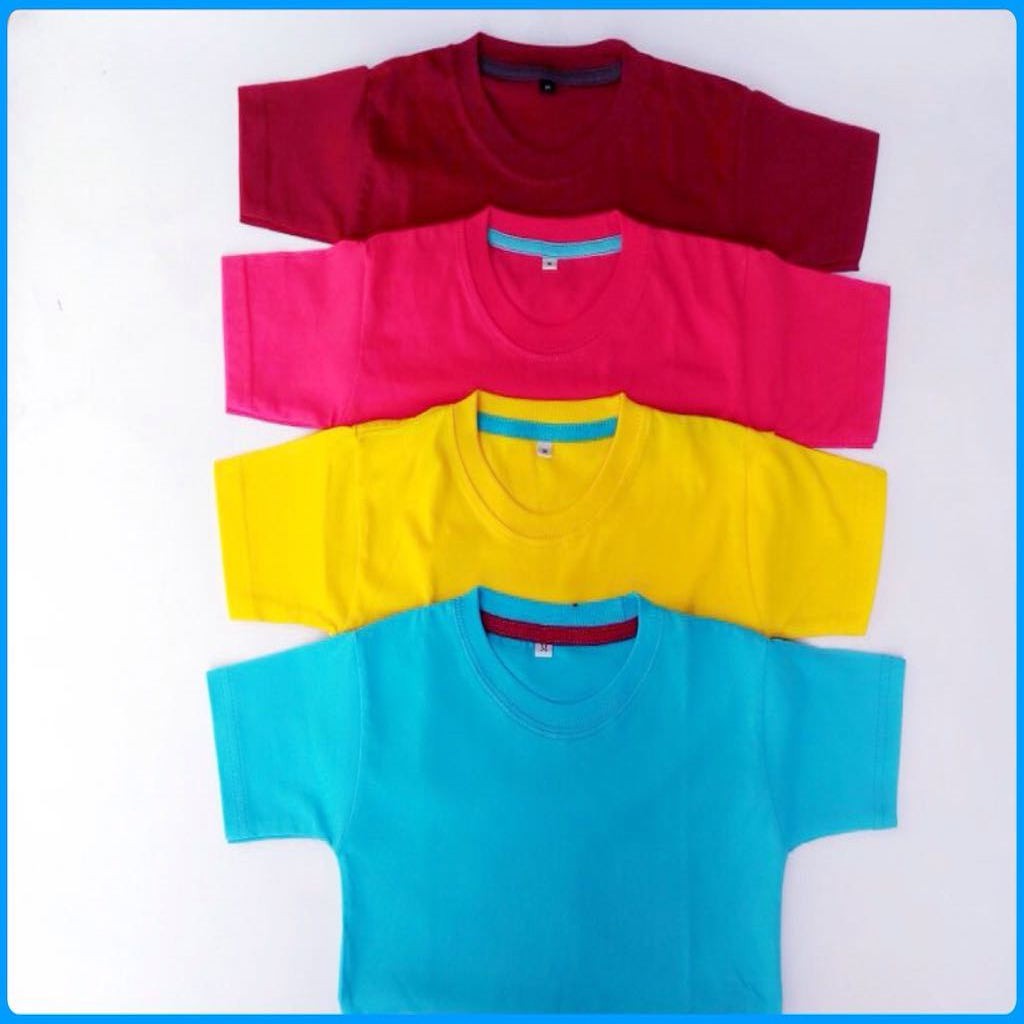  KAOS  POLOS  ANAK  PEREMPUAN CEWEK COWOK LENGAN PENDEK POLOS  