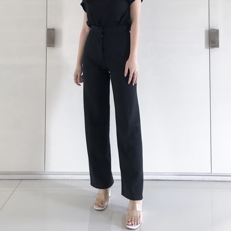 Rome Long Cullote / Kulot Panjang Scuba-Hitam