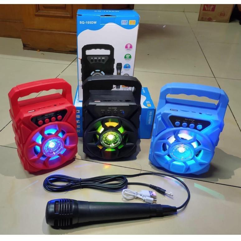 Speaker Bluetooth SQ-105DW + Mic karaoke