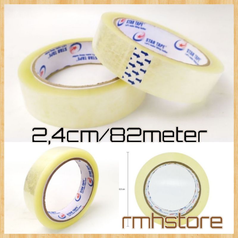 

Lakban bening STAR TAPE 24mm/90yard isolasi serbaguna