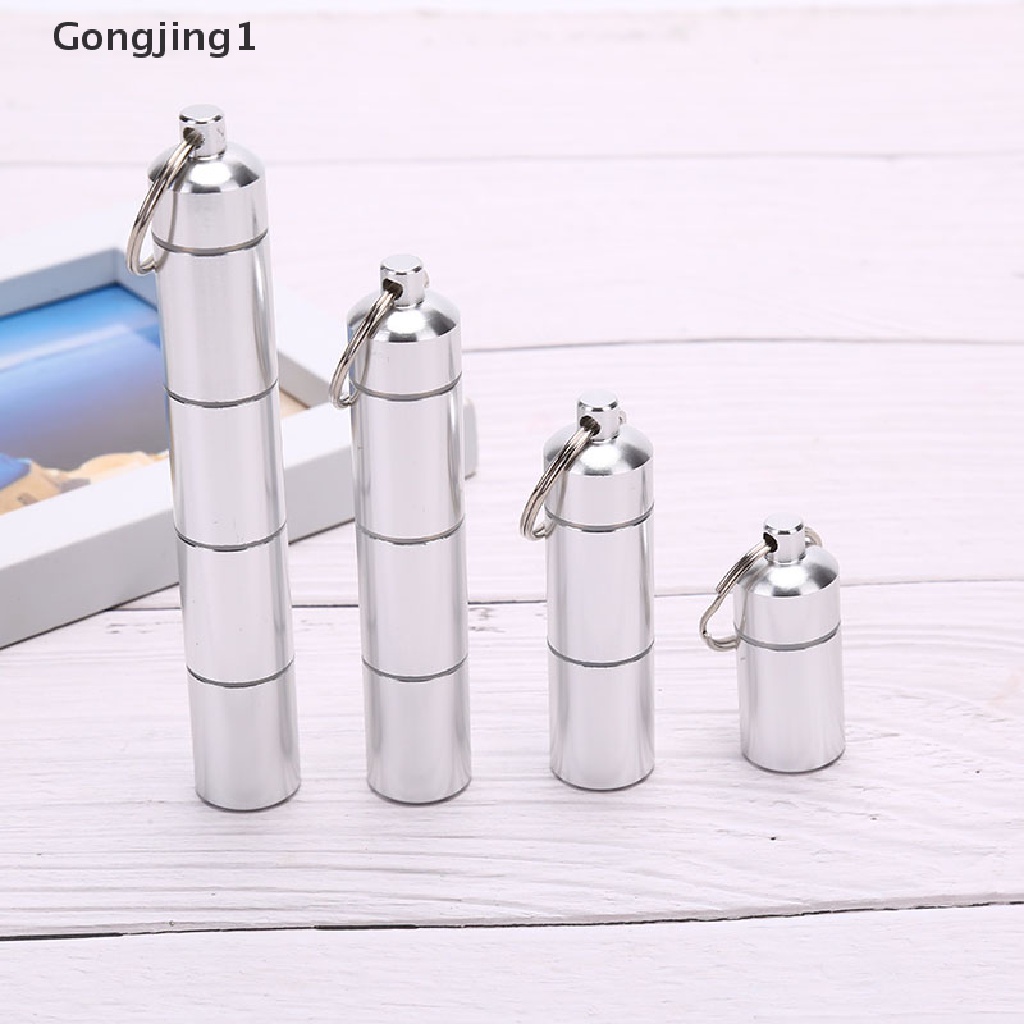 Gongjing1 Gantungan Kunci Bentuk Kapsul Bahan Aluminum Anti Air Ukuran 17mm