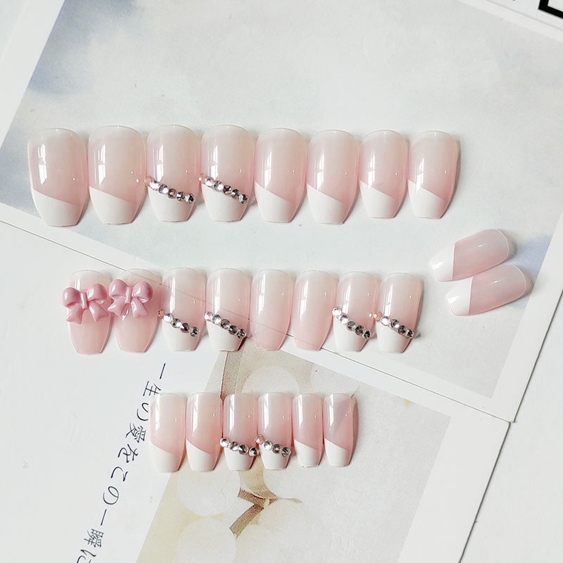 Kuku Palsu 【A24，lem sticker】Nikah kuku Wedding False Nailart Pengantin Tanganwa