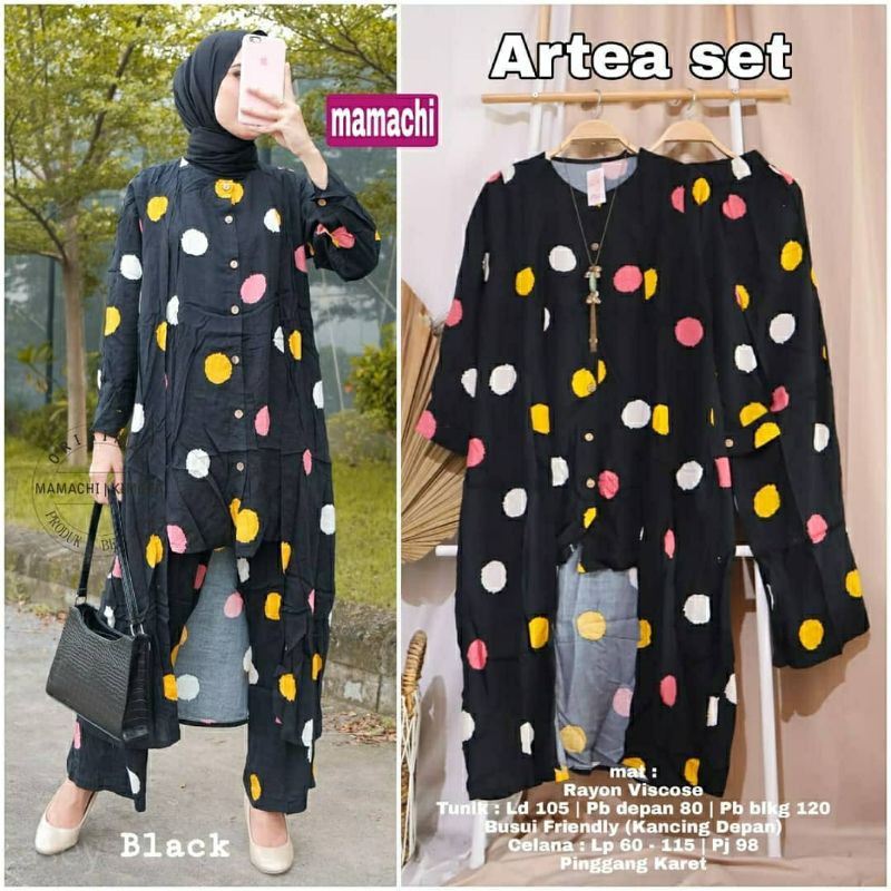 Artea Set, SETELAN/ONESET JUMBO WANITA SUPER CANTIK MURAH BAHAN RAYON VISCOSE LD 130 TERJUMBO OOTD