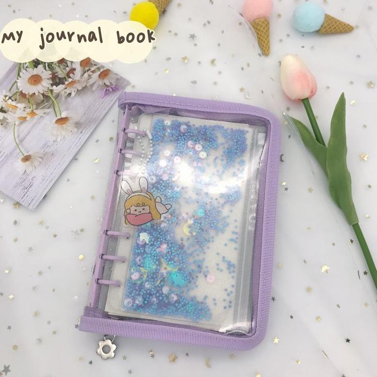 

((BISA COD)) A5 Glitter Photocard Binder Colorful Zipper Binder Shiny Cover Photo Album Notebook