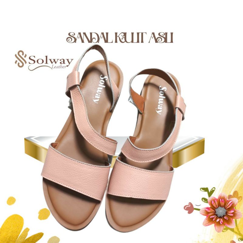 sandal sepatu kulit wanita anti licin.slop flat 001