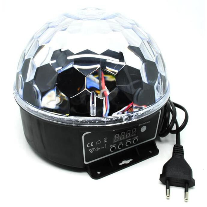 Crystal Magic Ball Sound LED Disco Lamp DMX512 Lampu Disko Kelip