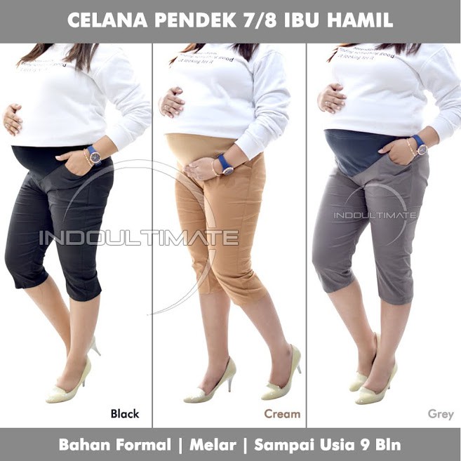 Celana Hamil Panjang 7/8 Kain Katun celana kerja Kantor Hamil CH-02 leging pakaian hamil baju hamil