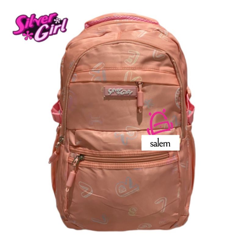 TAS ANAK PEREMPUAN SD/SMP SILVER GIRL ORIGINAL RANSEL KEREN ANAK CEWEK LUCU KUAT AWET TEBAL CANTIK M