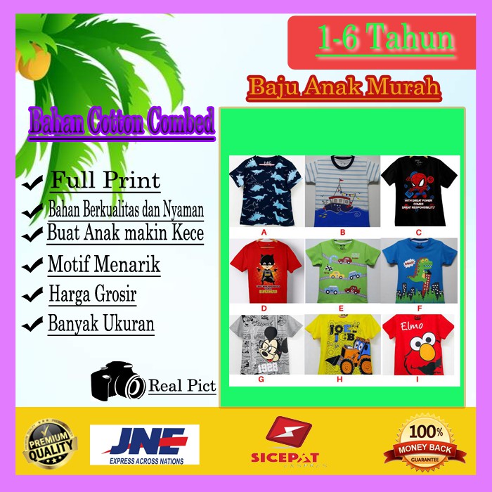 Baju Kaos Atasan Anak Laki Laki FULL PRINT | Kaos Anak Grosir Murah KQ 137