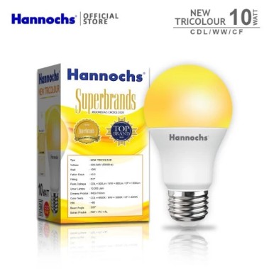 Lampu Led Hannochs New Tricolour 10 Watt 3 Warna Cahaya