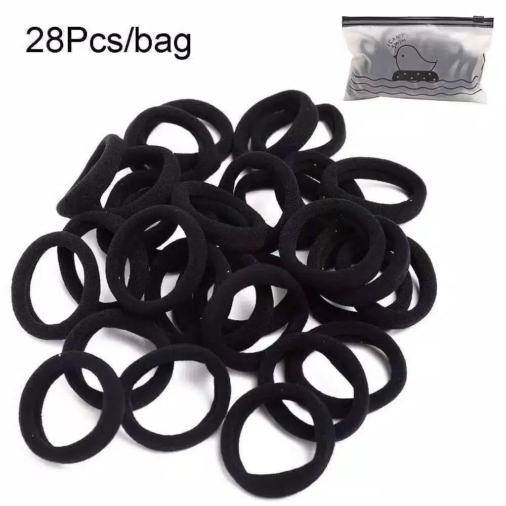 Korea Ikat Rambut MF54 28/100/1000Pcs Bag Elastis Warna Polos Fashion Korea Wanita