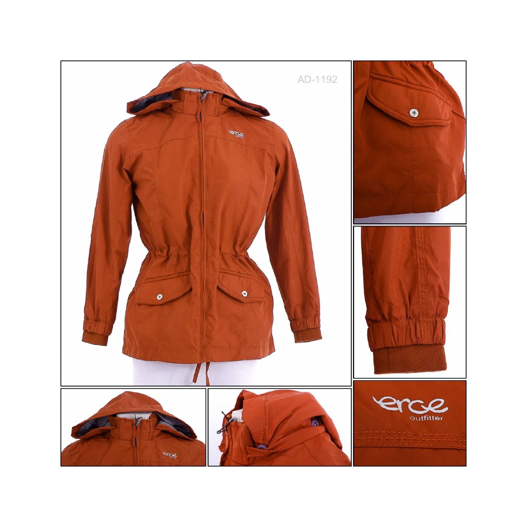 [070001192] Jaket Parasit Parka Cewek Orange Erce 2XL-4XL