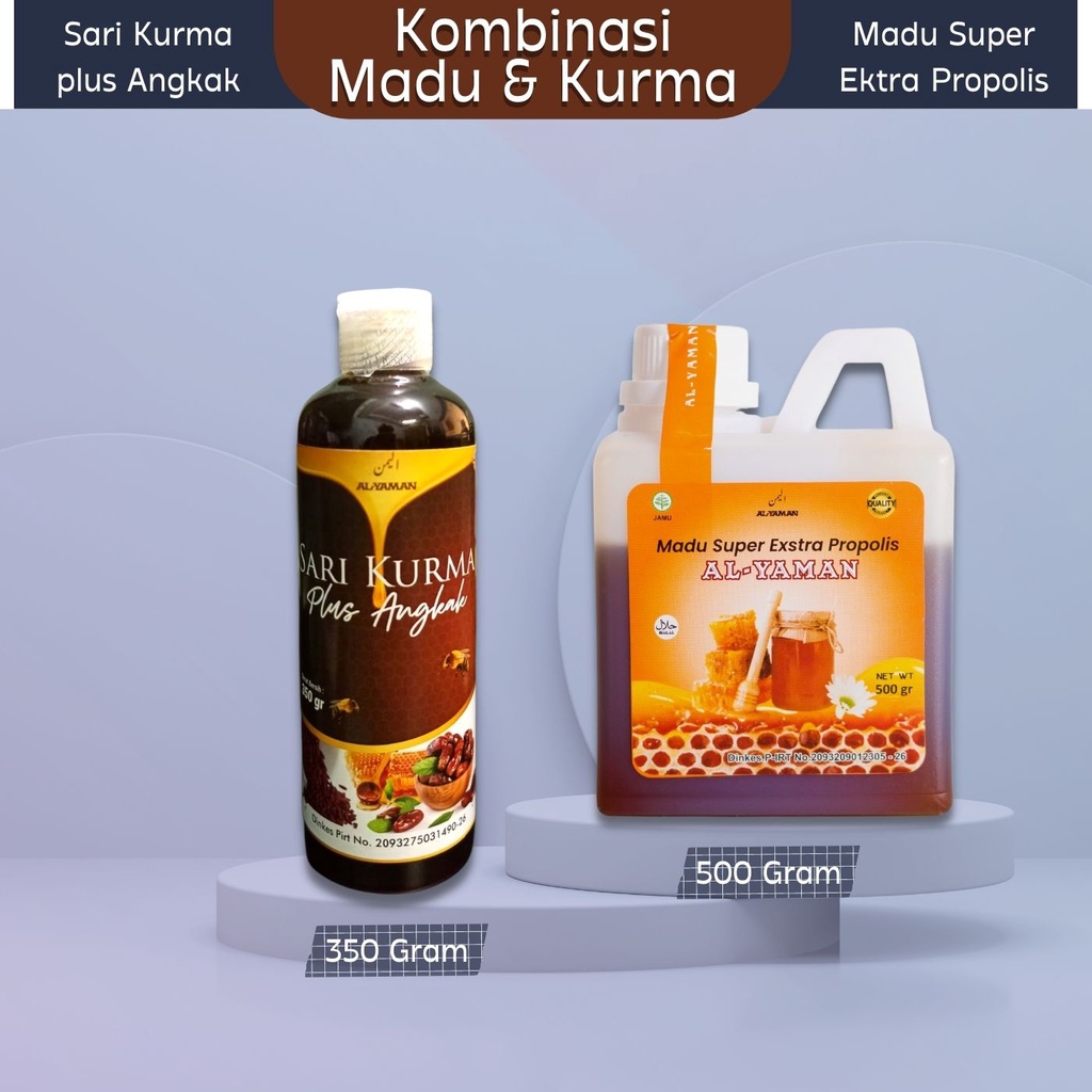 Paket Sari Kurma plus Angkak dan Madu Super Ektra Propolis Al Yaman Untuk Menjaga Kesahatan Booster imun