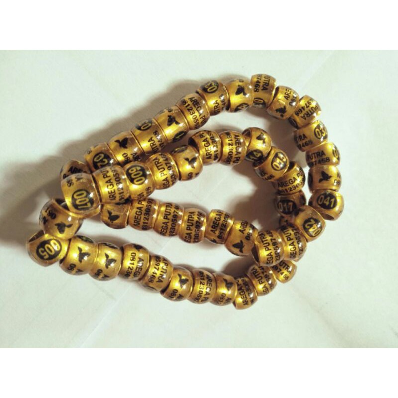 MEWAH.. ring burung puter pelung,ring burung 7mm model donat transparan bisa pesan nama DLL.isi25 bj