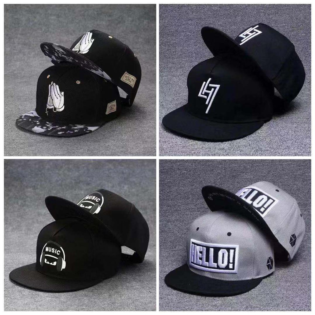 Topi Snapback Baseball Motif Bordir Tulisan untuk Pria / Wanita - Snapback Motif Bordir Unisex