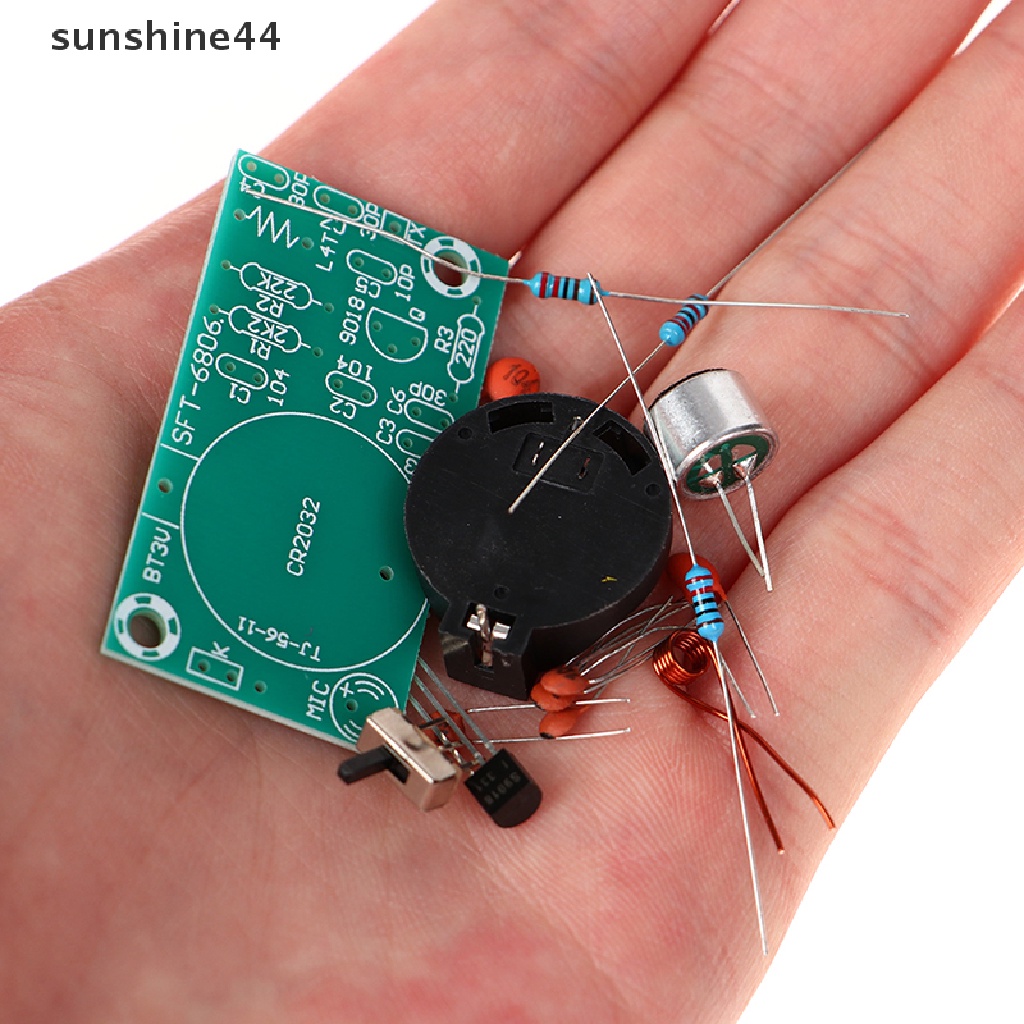 Sunshine Kit Transmitter Radio FM Stereo DIY Dengan Mikrofon DC 3V Untuk Latihan Solder