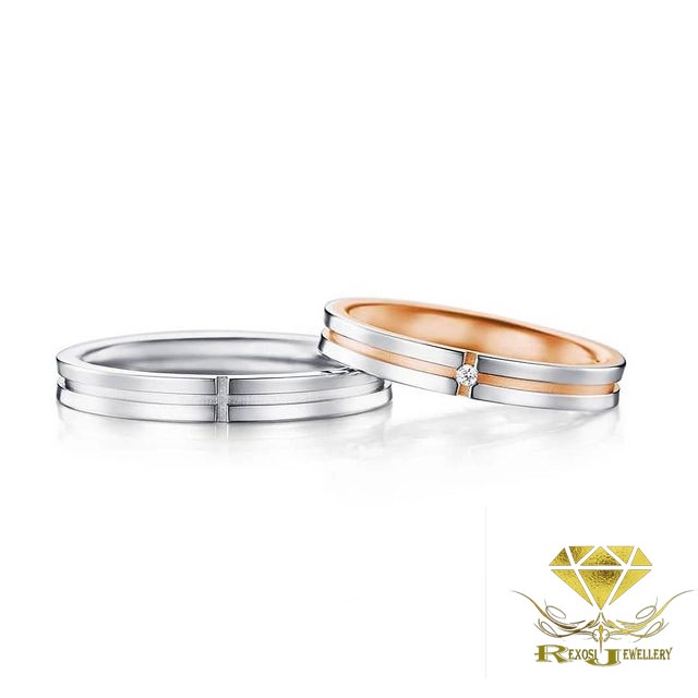 Cincin Couple Emas Berlian Eropa Asli ORI Kawin Nikah Tunangan Pernikahan Wedding Pria Wanita NKC04