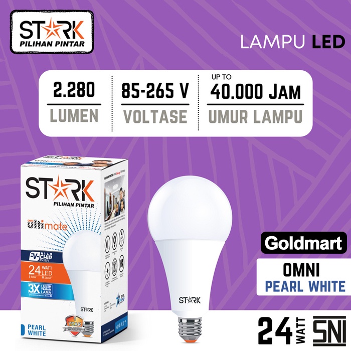 Bohlam Lampu LED 24 Watt STARK E27 Putih Pearl White