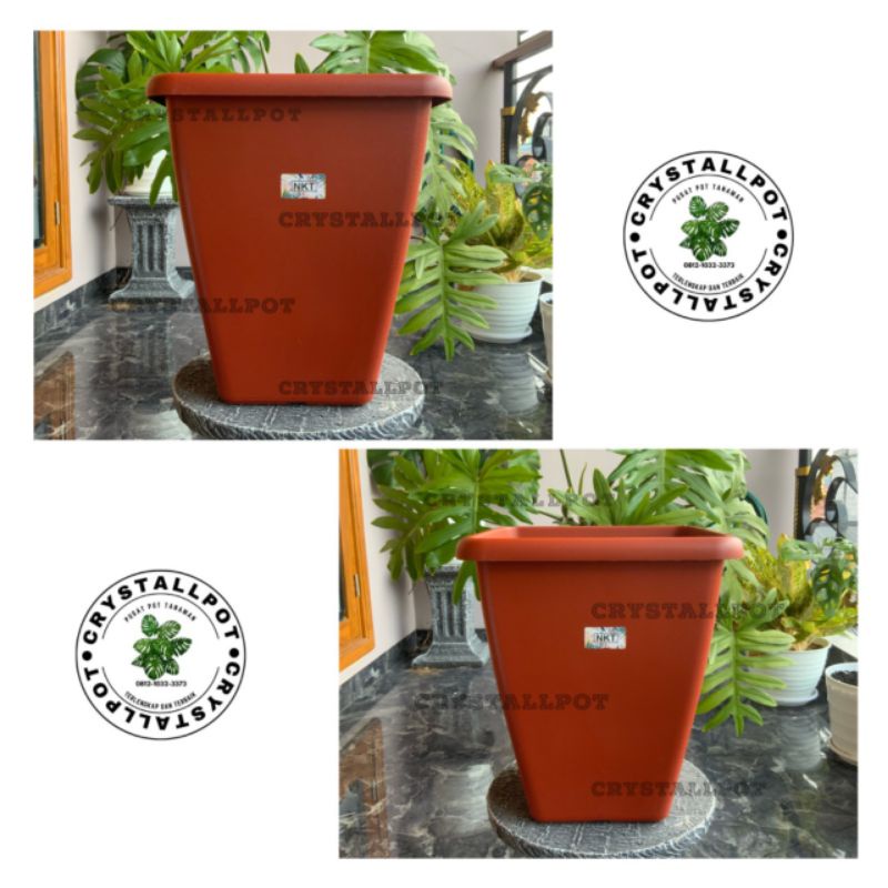 pot bunga tanaman kotak tinggi HOYA 40 MERAH BATA diameter 31cm - NKT HOYA