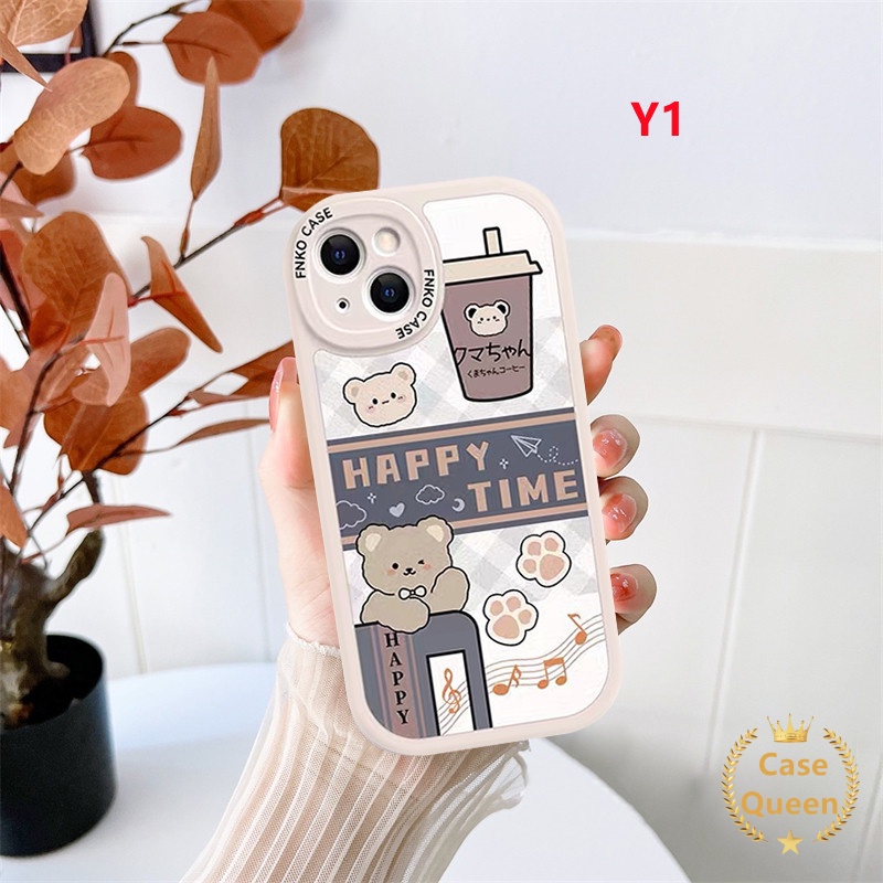 Soft Case Silikon TPU Tebal Motif Kartun Beruang Untuk IPhone 7 8 Plus 11 12 13 Pro MAX 6 6s Plus XR XS MAX X SE 2020