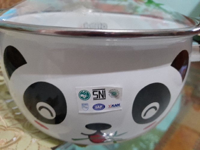 Maspion Hello Panda Panci Enamel 22 Cm