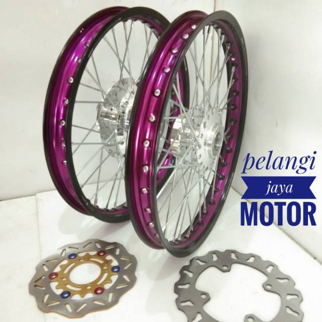 Sepaket Velg Jari Jari Motor Ninja R - Ninja RR - Paket Velg Tromol Jari Cakram Bonus  Rakitan