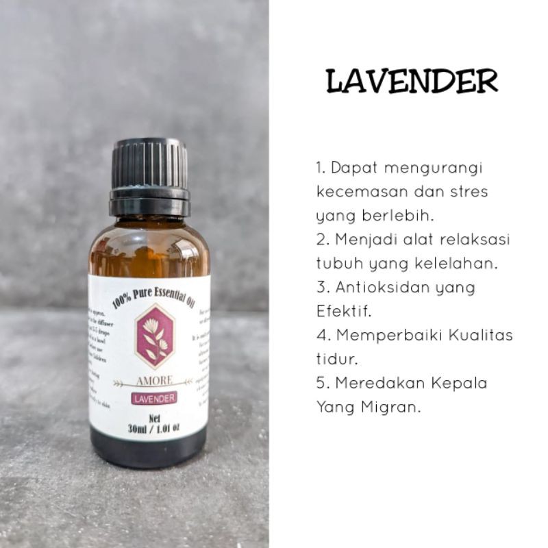 ESSENTIAL OIL PURE 100% UKURAN 20ML 30ML EUCALYPTUS LAVENDER PEPPERMINT LEMONGRASS AROMATERAPI AMORE
