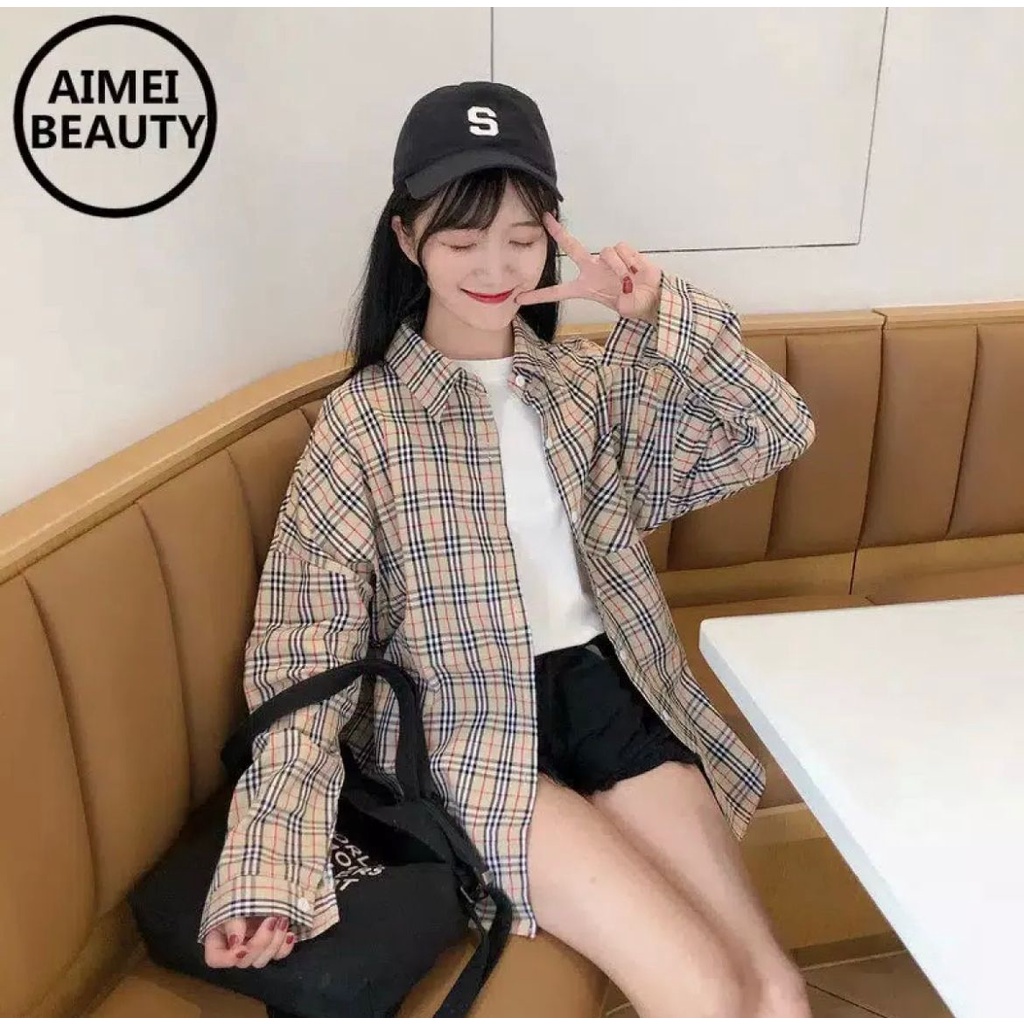 COD Kemeja oversize Bluerbery