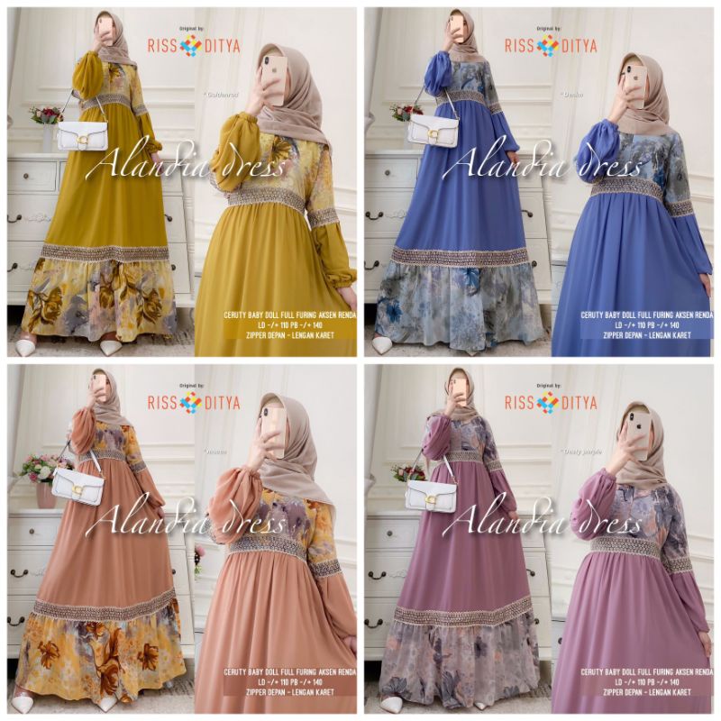 ALANDIA DRESS ORIGINAL BY RISSA DITYA (100% REAL PICT ORI BERLABEL)