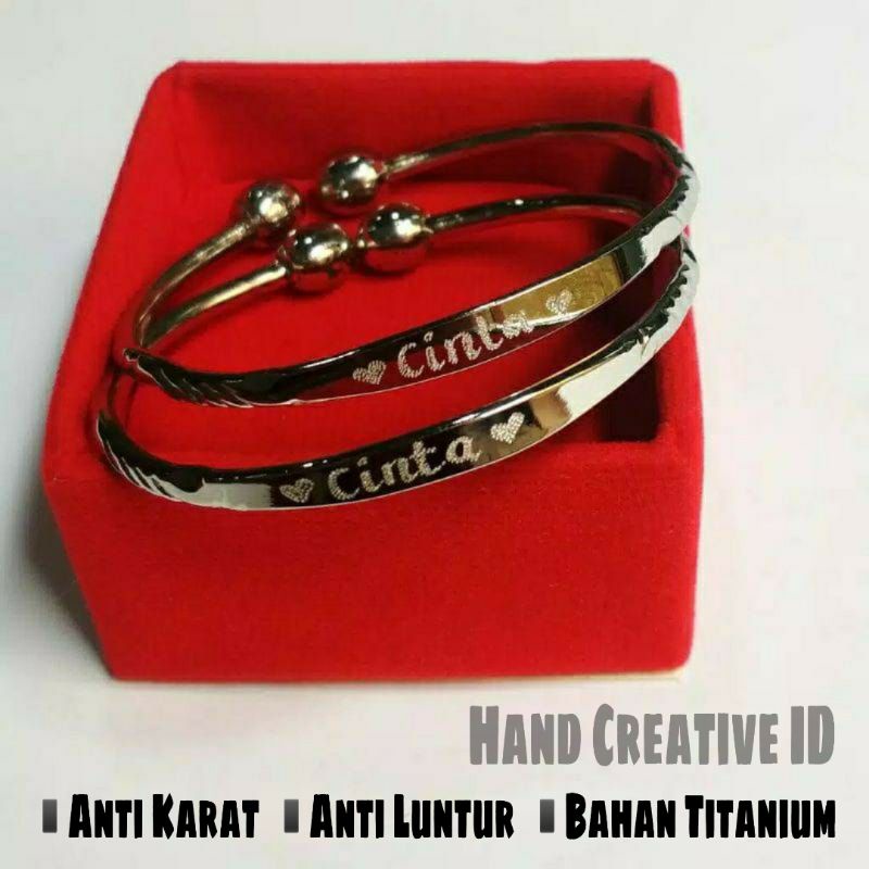 Gelang Monel Anak Bayi Ukir Nama Anti Step Tribusono Anti Karat