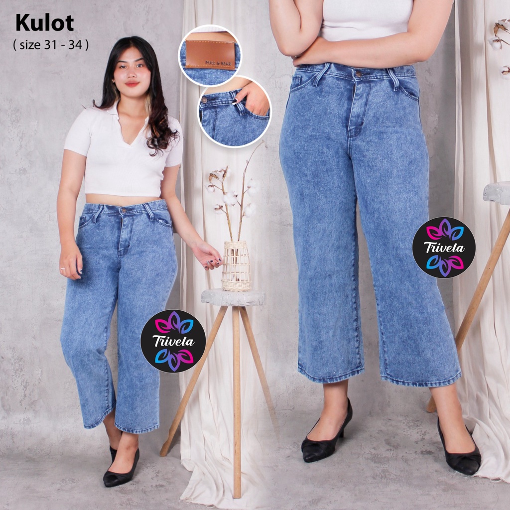 KULOT JEANS JUMBO SNOW / KULOT JEANS BIG SIZE / KULOT JEANS PLUS SIZE / KULOT JEANS 27-34