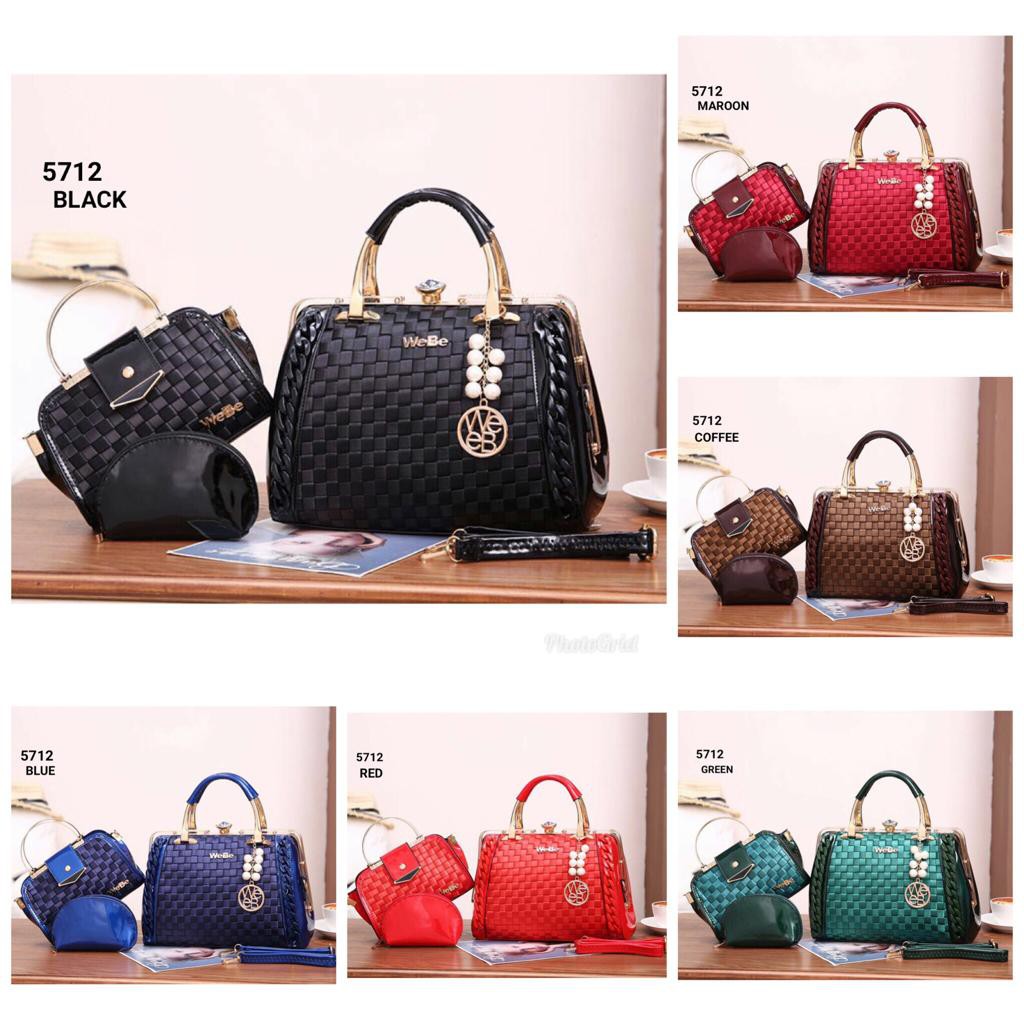 Webe Behel Ring W 5712 DEN (set 3in1) TAS BEHEL TAS BRANDED TAS SELEMPANG WANITA TAS TAS WEBE