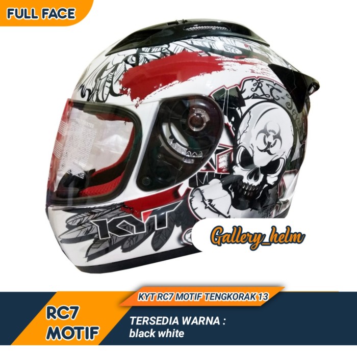 Helm Kyt Rc7 Tengkorak Motif seri 13