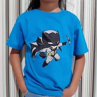  Baju  Kaos Batman Biru Cotton Combed 30s Grosir Distro  Anak  