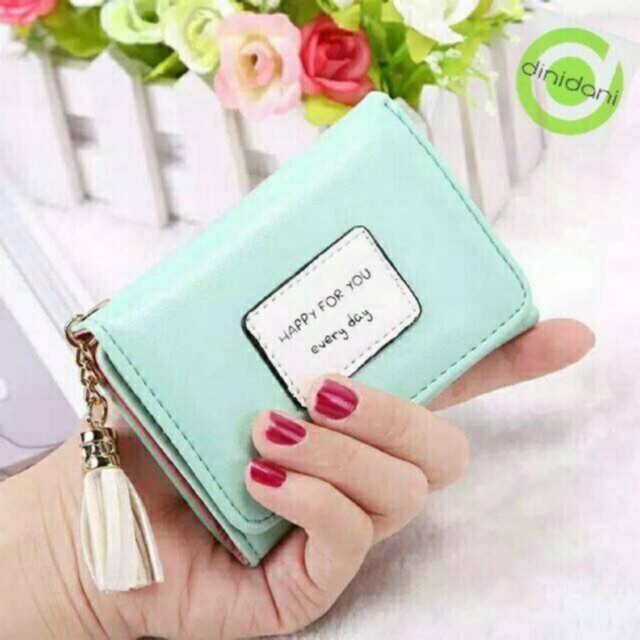 Dompet Kecil mini wanita Lipat Sleting Seleting Kartu Simple Murah Korea Fashion