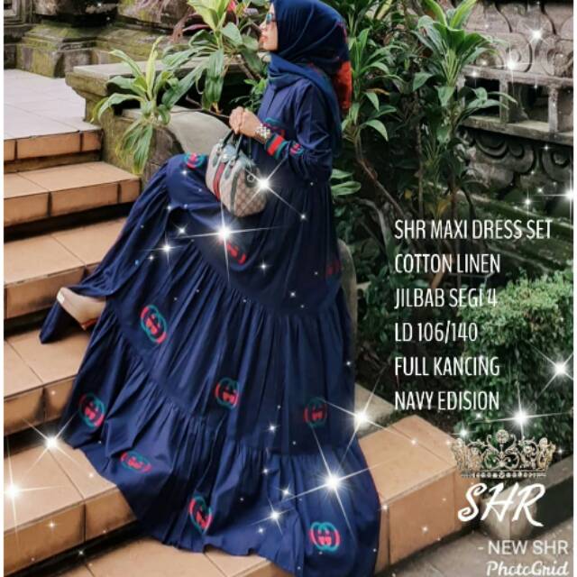 READY. DRESS SET JILBAB SEGI EMPAT. ORI SHR IMPORT