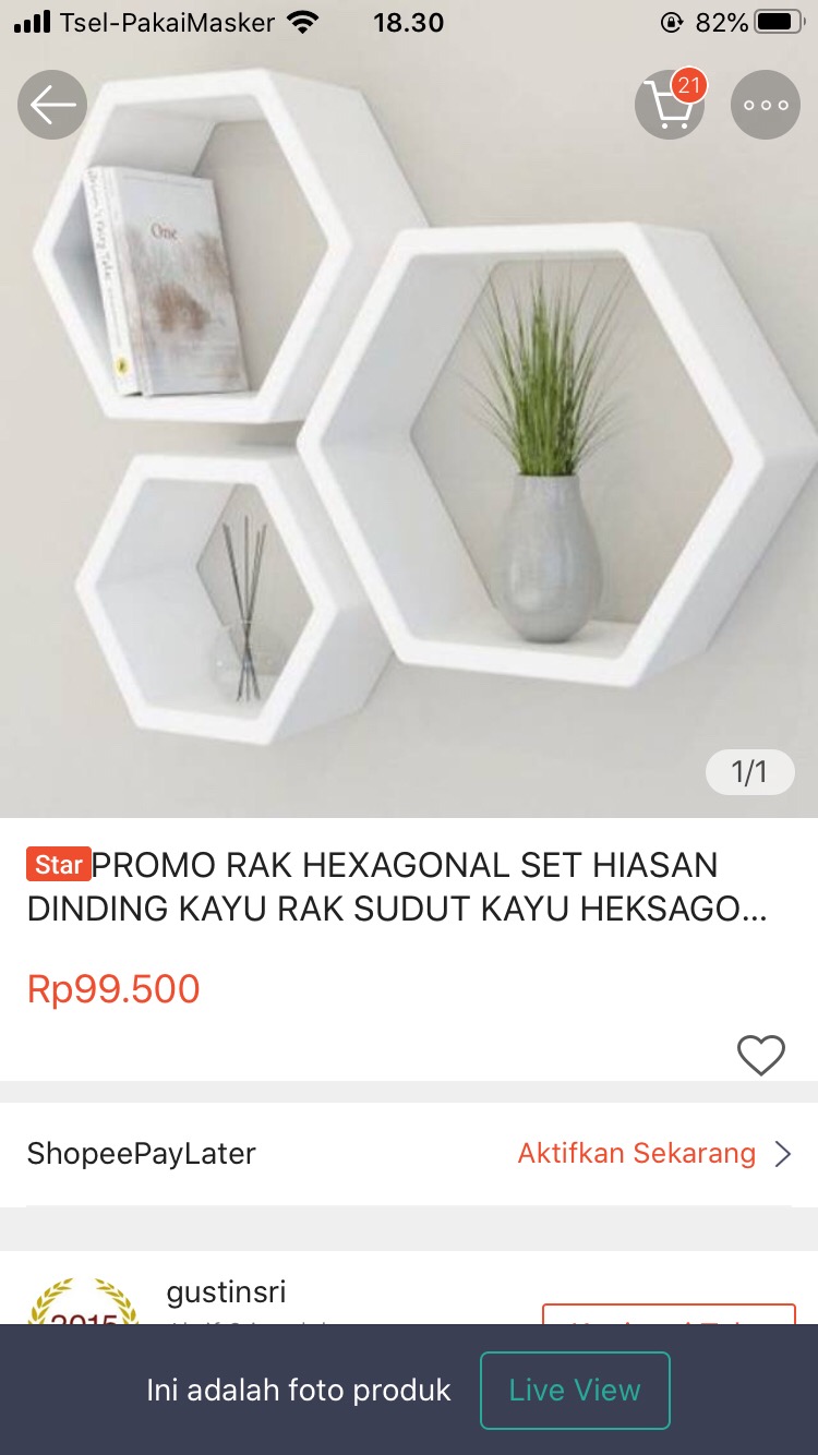Promo Rak Hexagonal Set Hiasan Dinding Kayu Rak Kayu Heksagonal Dekorasi Rumah Cafe Kantor Eo