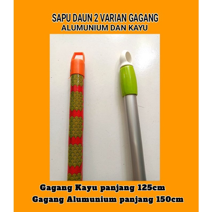 SAPU DAUN, SAPU TAMAN, LAWN RAKE Material BESI, 2 Varian Gagang Alumunium dan Gagang Kayu