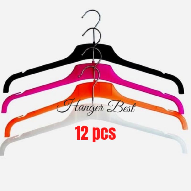 Hanger Gantungan Plastik (1Lusin)  282 | Gantungan Baju Berkualitas - hanger kaos