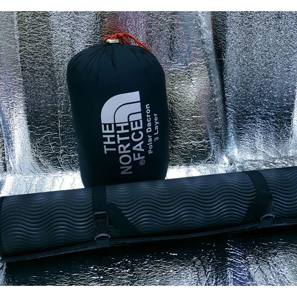 【Bisa COD】 Sleeping Bag 3 Lapis Polar Dacron Tebal 4 OZ + Matras + Bantal Angin ~ Kantong Tidur