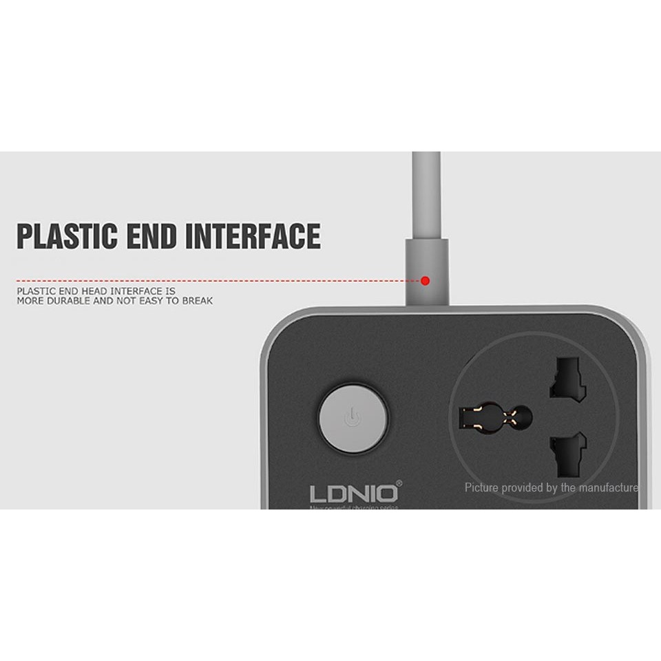 AKN88 - LDNIO SC3604 5V 3.4A 3 International Power Socket 6 USB Port 6.56ft 2m EU Plug Charging